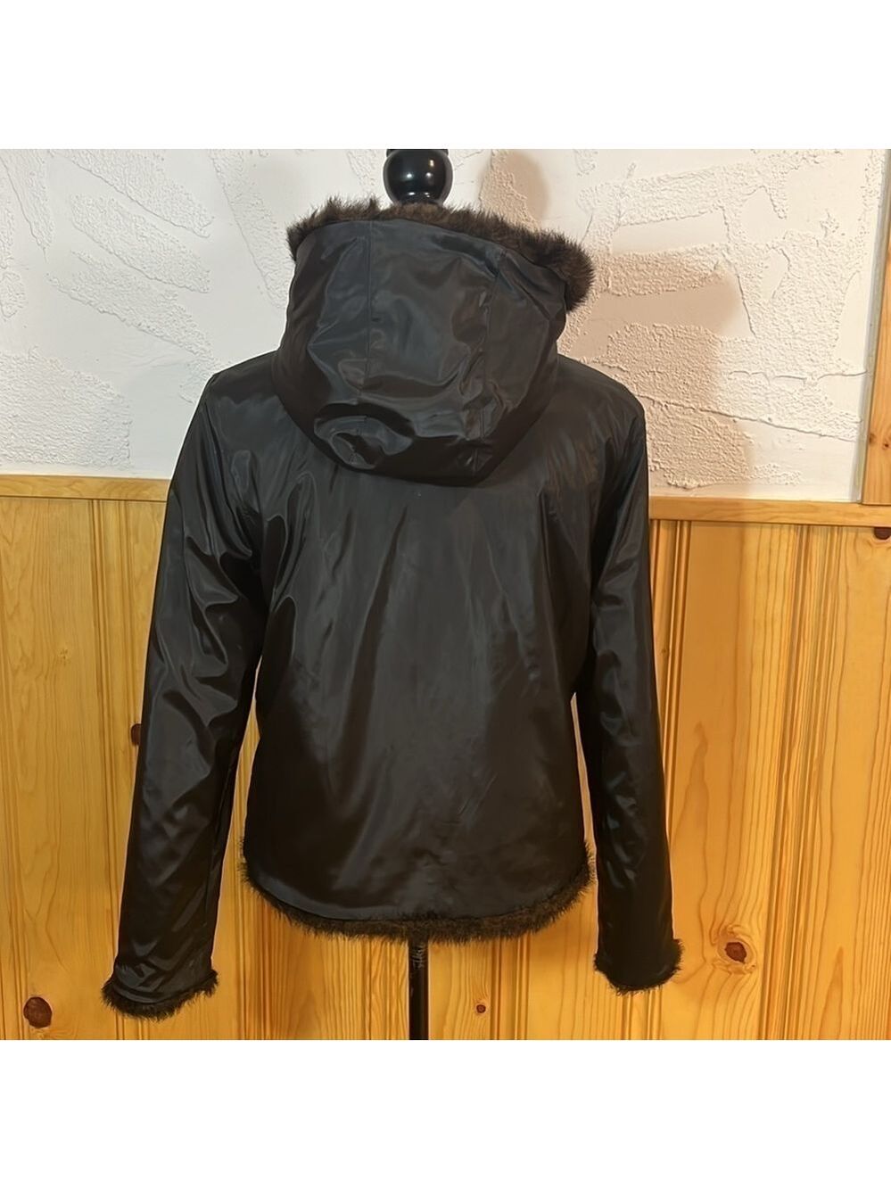Giacca Reversible Faux Fur Jacket Sz-M - Picture 10 of 11